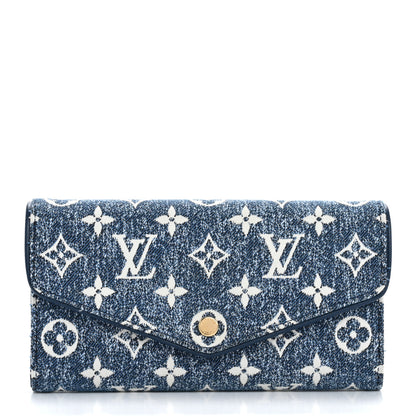 Louis Vuitton Monogram Jacquard Denim Sarah Wallet Bleu 1 of 11