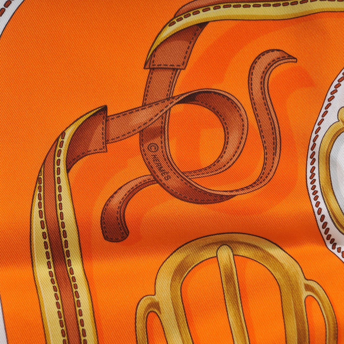 Silk Bouclerie d'Attelage Scarf 70 Orange Or