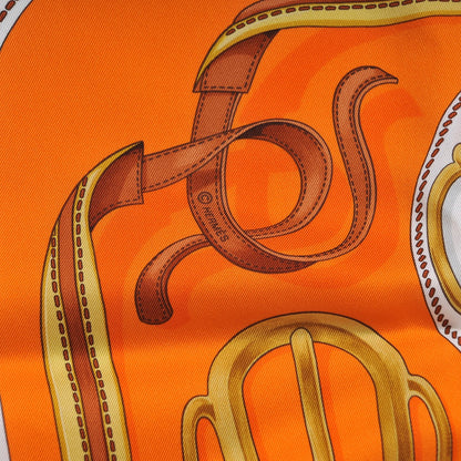Hermes Silk Bouclerie d'Attelage Scarf 70 Orange Or 3 of 6