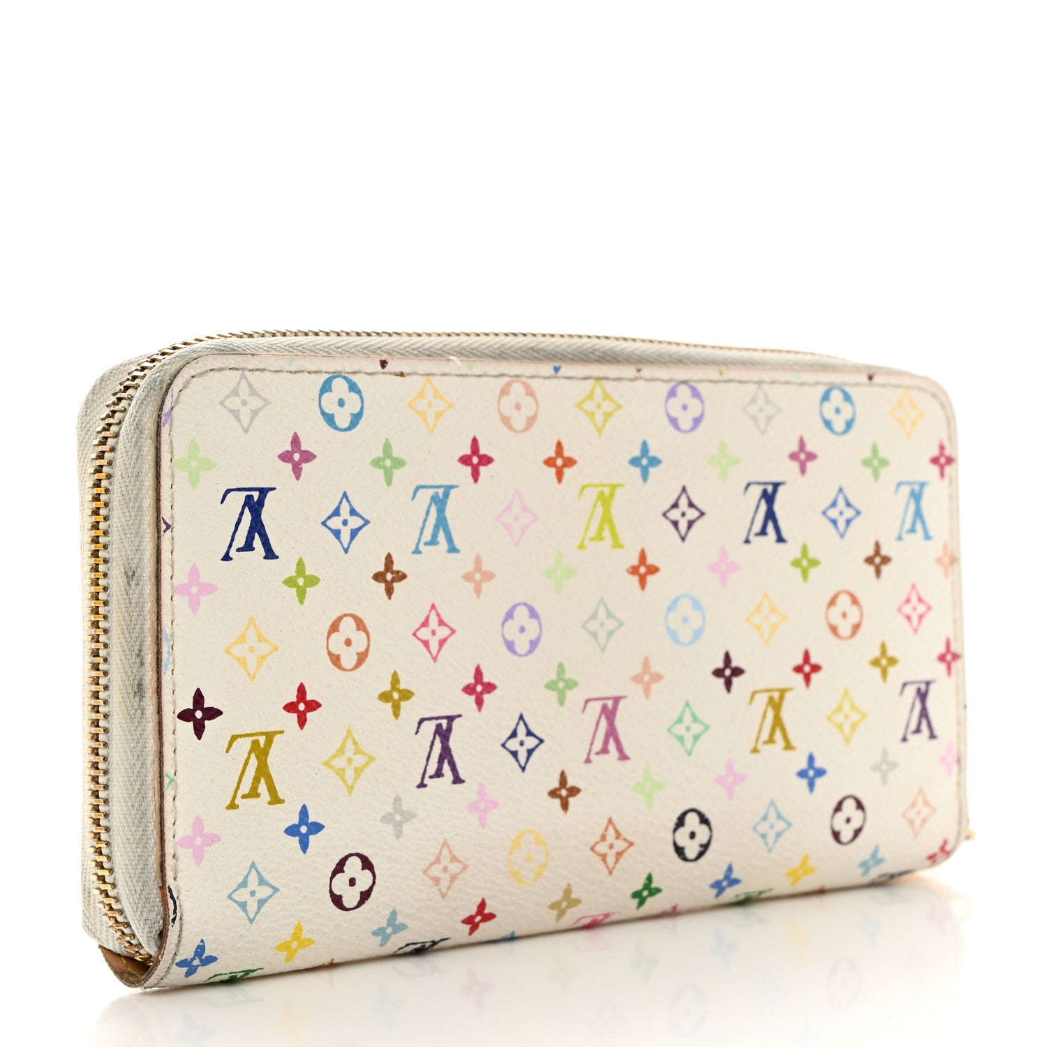 Louis Vuitton Monogram Multicolor Zippy Wallet White Litchi 3 of 12