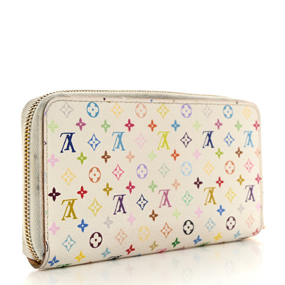 Louis Vuitton Monogram Multicolor Zippy Wallet White Litchi 3 of 12