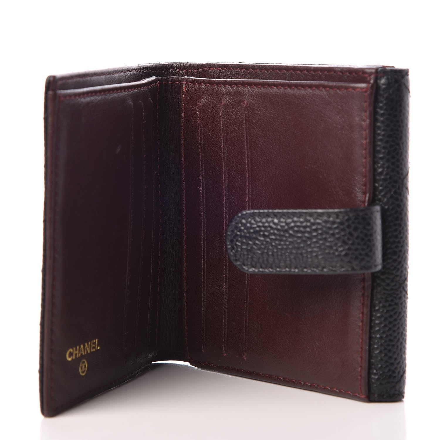 Chanel Caviar Quilted Compact French Flap Wallet Black 5 of 9