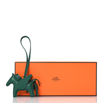 Hermes Milo Lambskin Grigri Rodeo Pegase Horse Bag Charm PM Vert Moyen 5 of 5