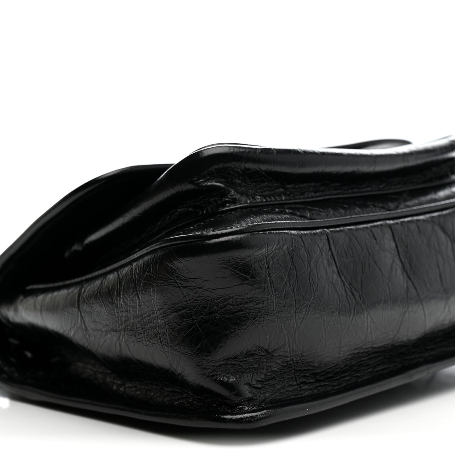 Crinkled Calfskin Matelasse Monogram Baby Niki Chain Satchel Black