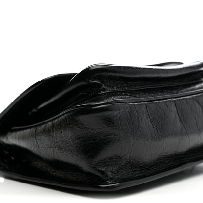 Saint Laurent Crinkled Calfskin Matelasse Monogram Baby Niki Chain Satchel Black 10 of 13