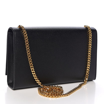 Saint Laurent Grain De Poudre Medium Classic Monogram Kate Satchel Black 3 of 10