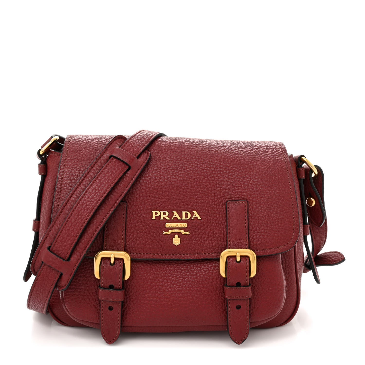 Prada Vitello Daino Messenger Bag Rubino 1 of 13