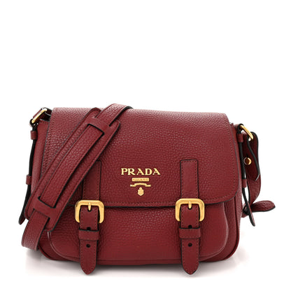 Prada Vitello Daino Messenger Bag Rubino 1 of 13