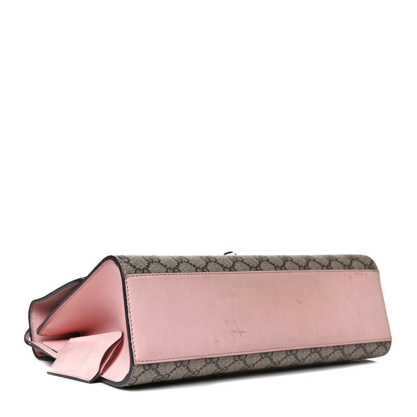 GG Supreme Monogram Calfskin Medium Padlock Shoulder Bag Beige Perfect Pink