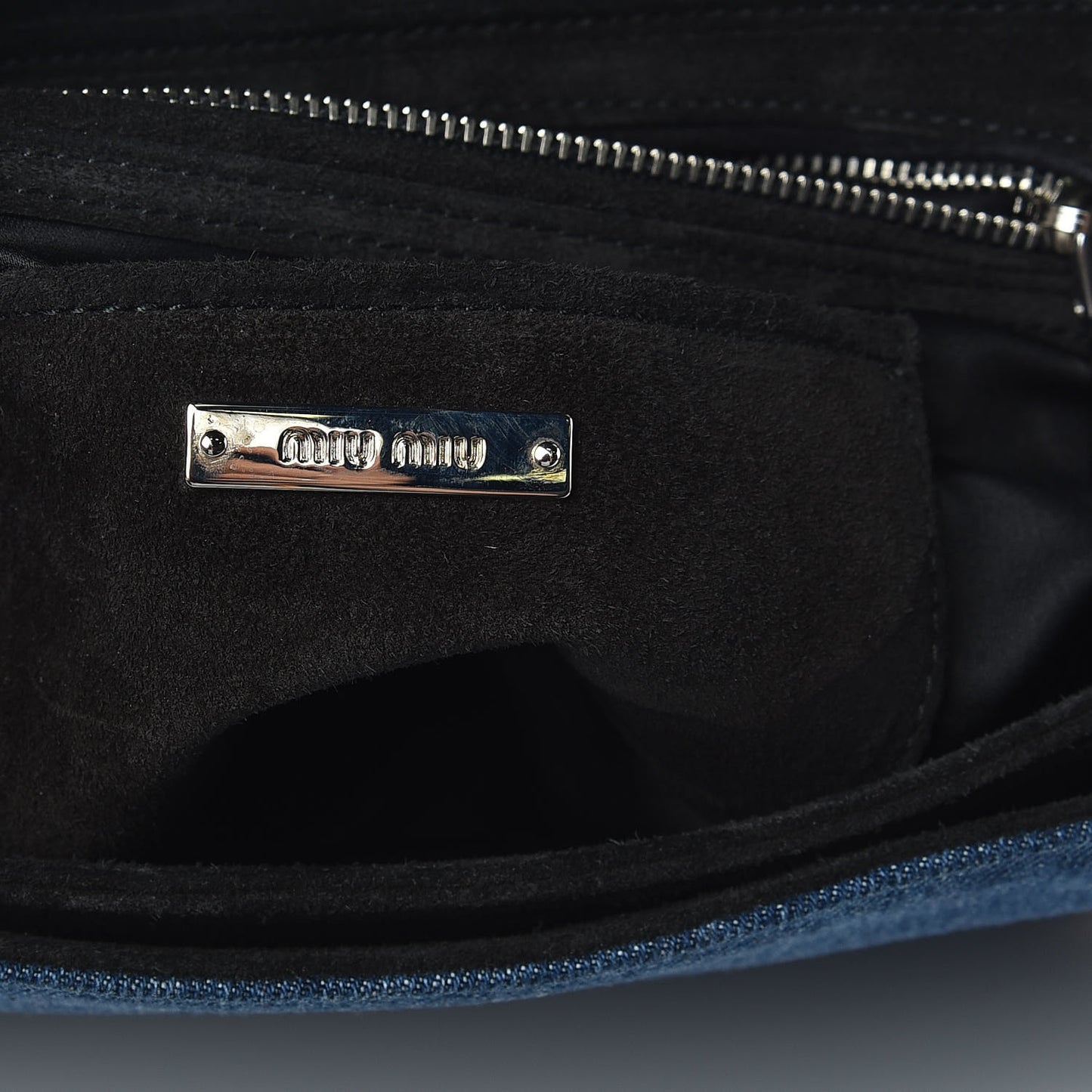 Denim Matelasse Shoulder Bag Blue