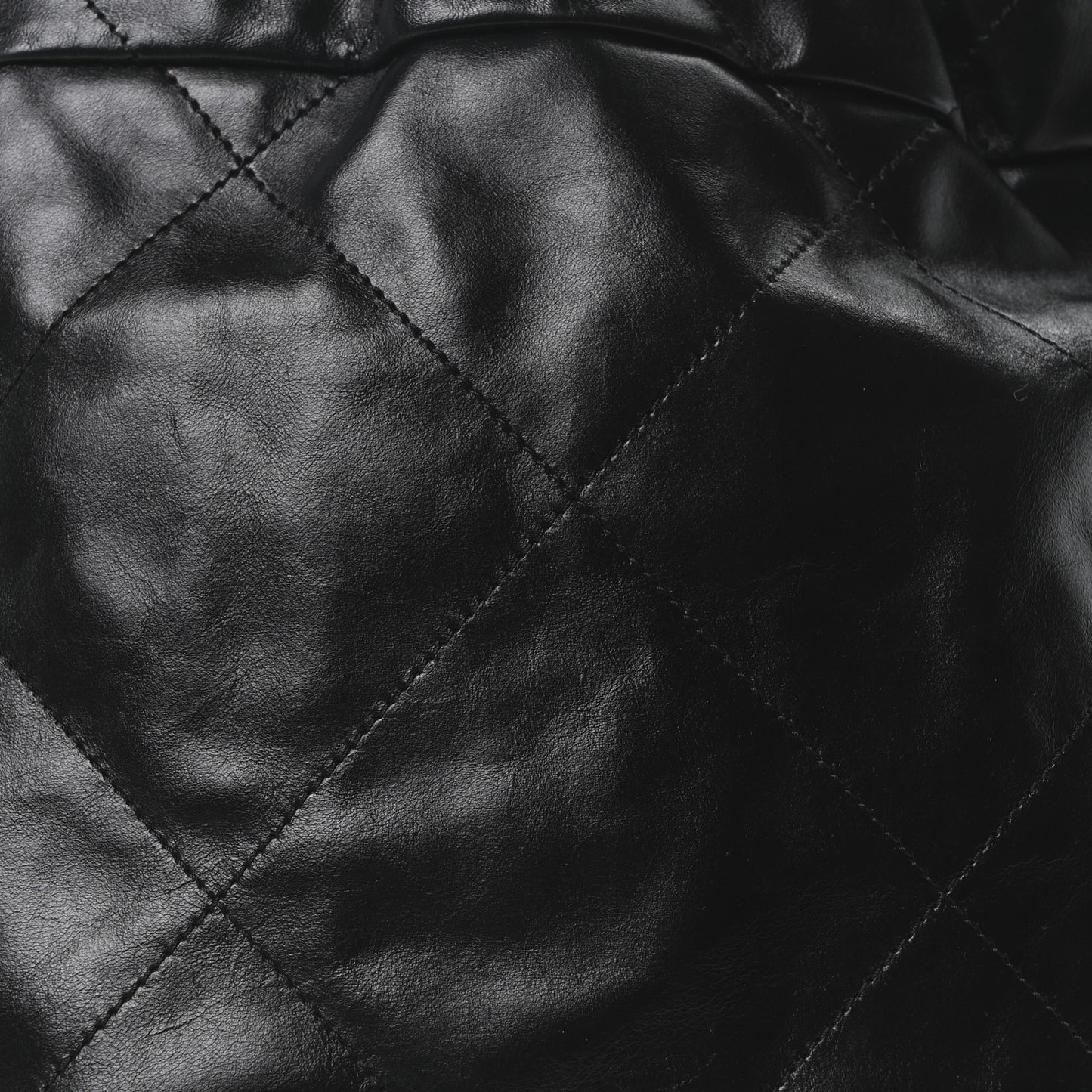 Shiny Calfskin Quilted Chanel 22 Backpack Black