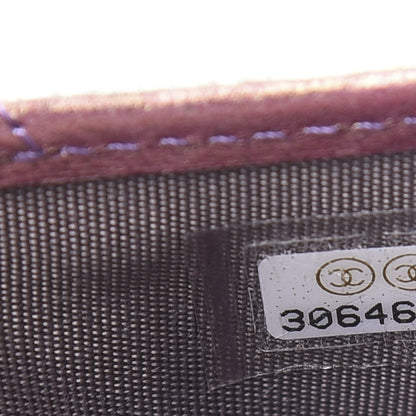Chanel Metallic Lambskin Quilted Card Holder Purple 8 of 9