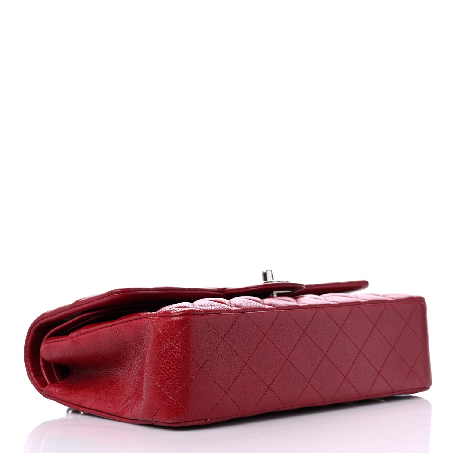 Chanel Caviar Quilted Medium Double Flap Dark Red 4 of 20