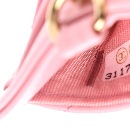 Chanel Lambskin Quilted Chanel Card Holder On Chain Pink 7 of 8