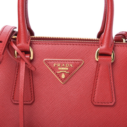 Prada Saffiano Mini Galleria Double Zip Tote Fuoco 10 of 10