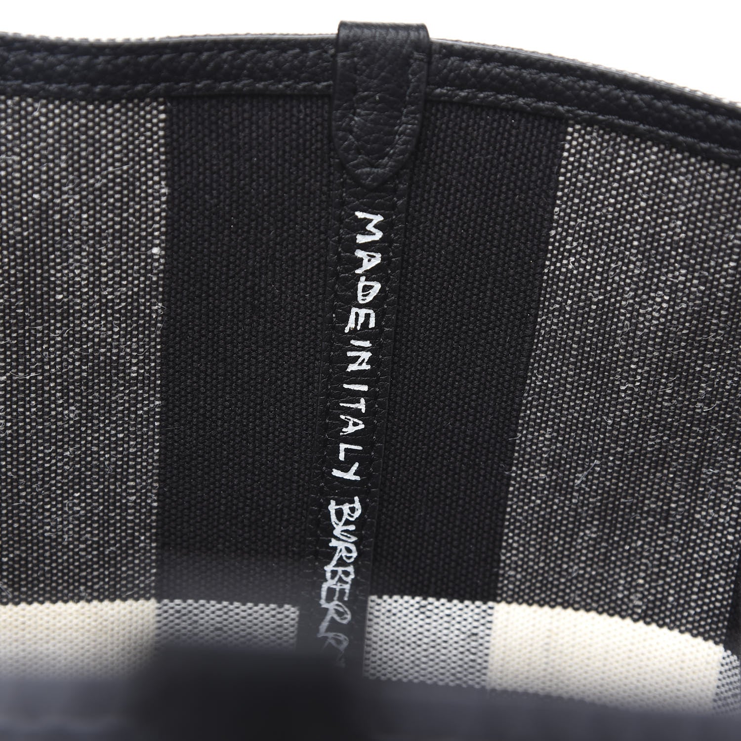 Burberry Coated Canvas Mega Check Medium Doodle Tote Black White 8 of 9