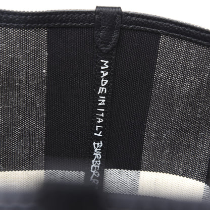 Burberry Coated Canvas Mega Check Medium Doodle Tote Black White 8 of 9