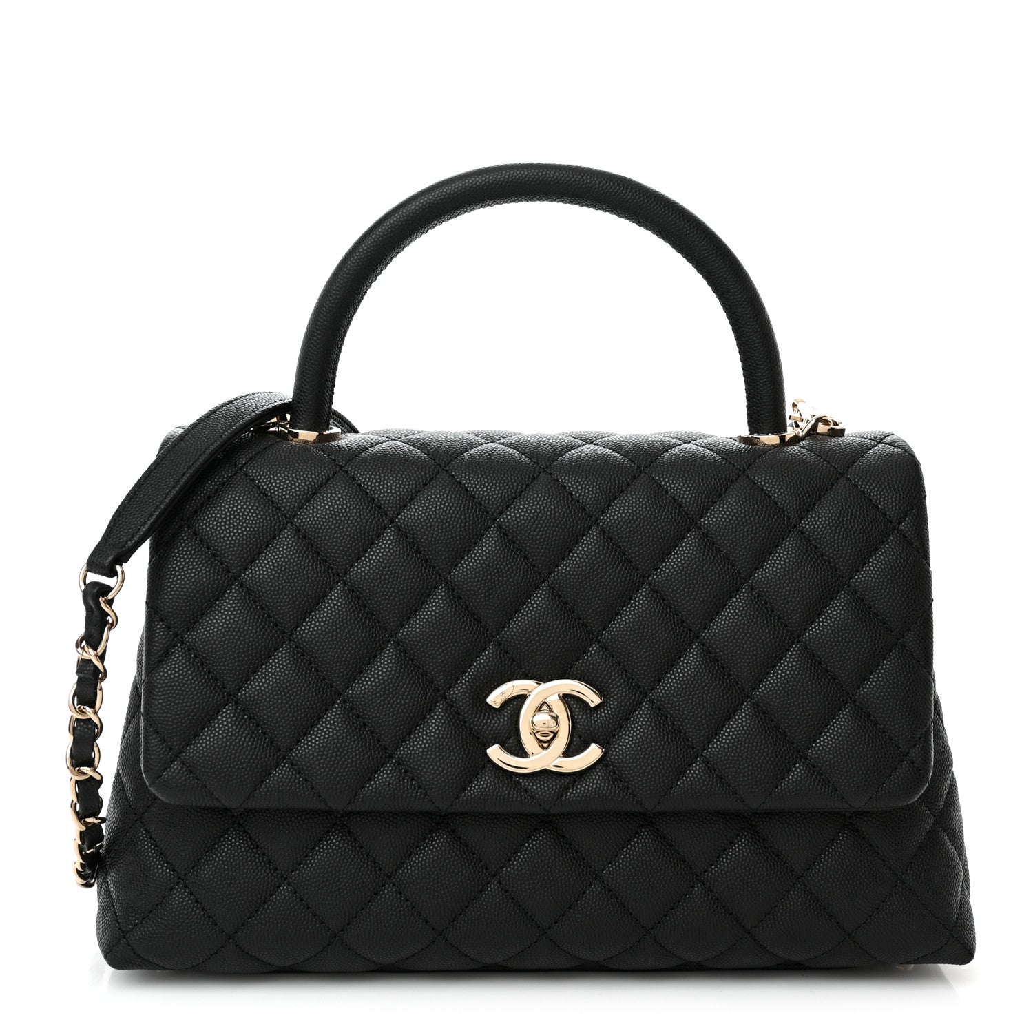 Chanel Caviar Quilted Small Coco Handle Flap Black 1 of 12
