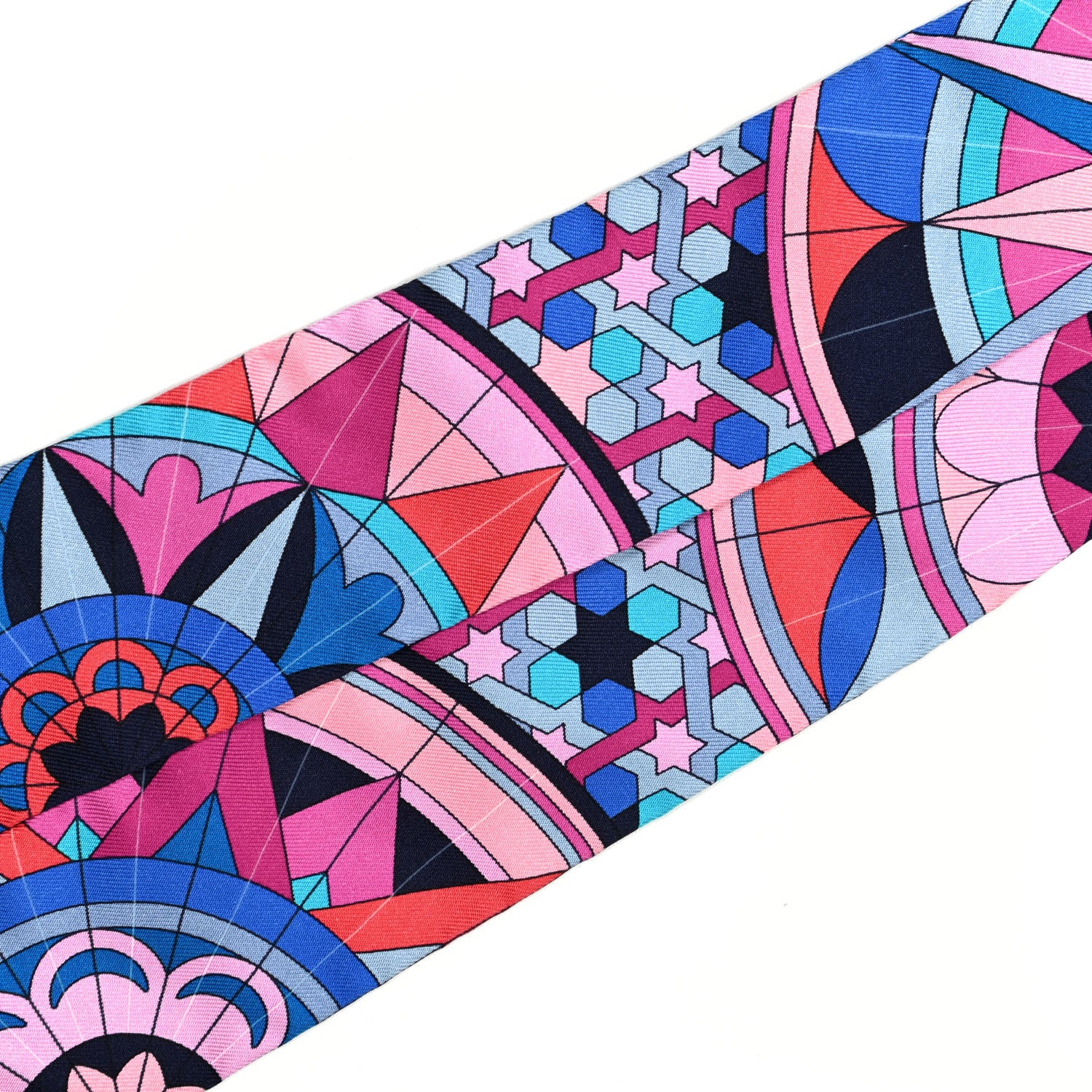 Hermes Silk Rose de Compas Twilly Turquoise Fuchsia Bleu 3 of 4