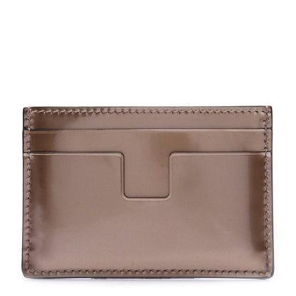 Tom Ford Metallic Calfskin Card Holder Gold 1 of 8