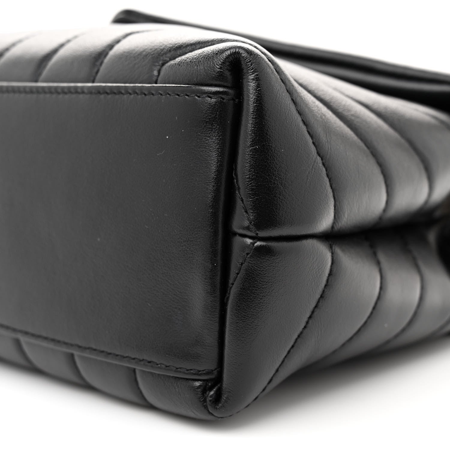 Saint Laurent Calfskin Y Quilted Monogram Small Loulou Chain Satchel Black 10 of 10