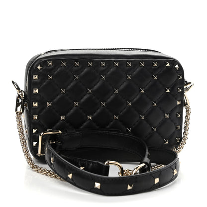 Valentino Garavani Nappa Rockstud Spike Camera Crossbody Bag Black 3 of 10