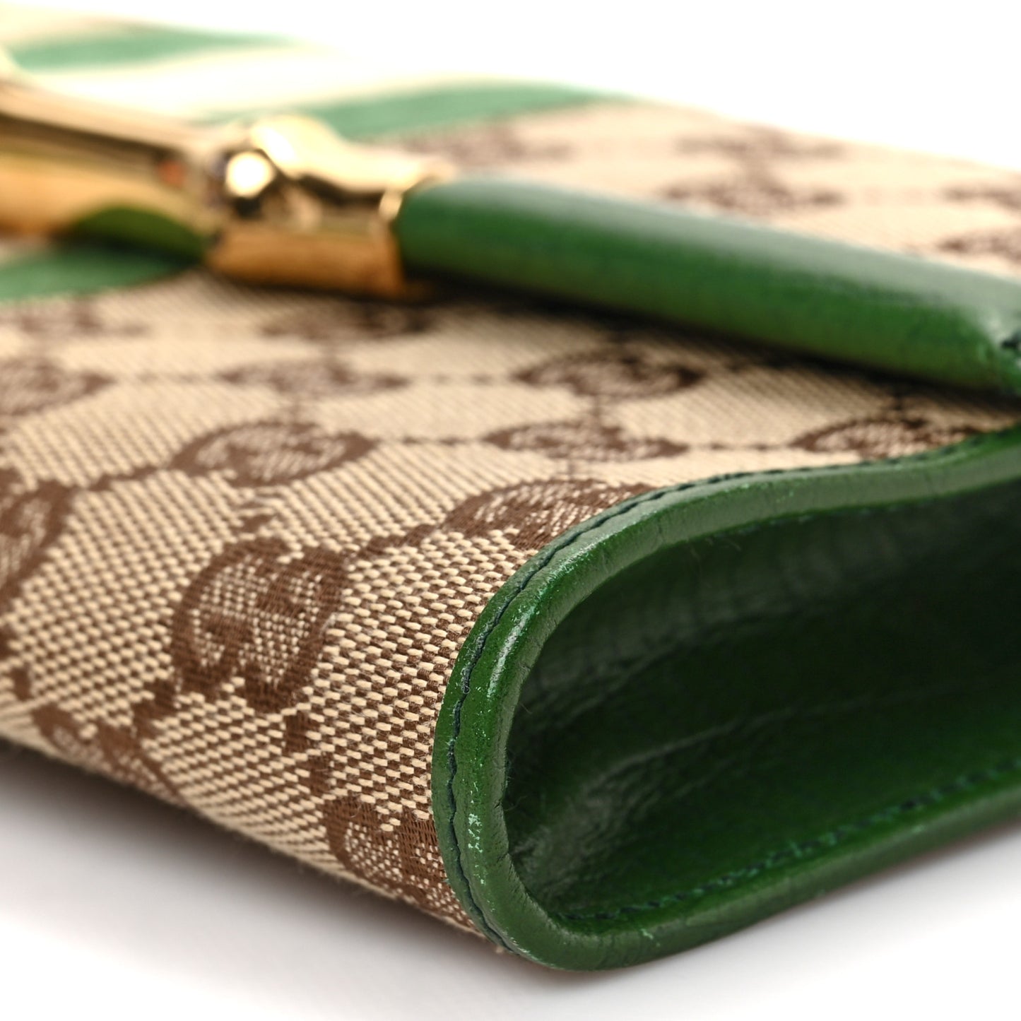 Monogram Bamboo Web Clutch Green
