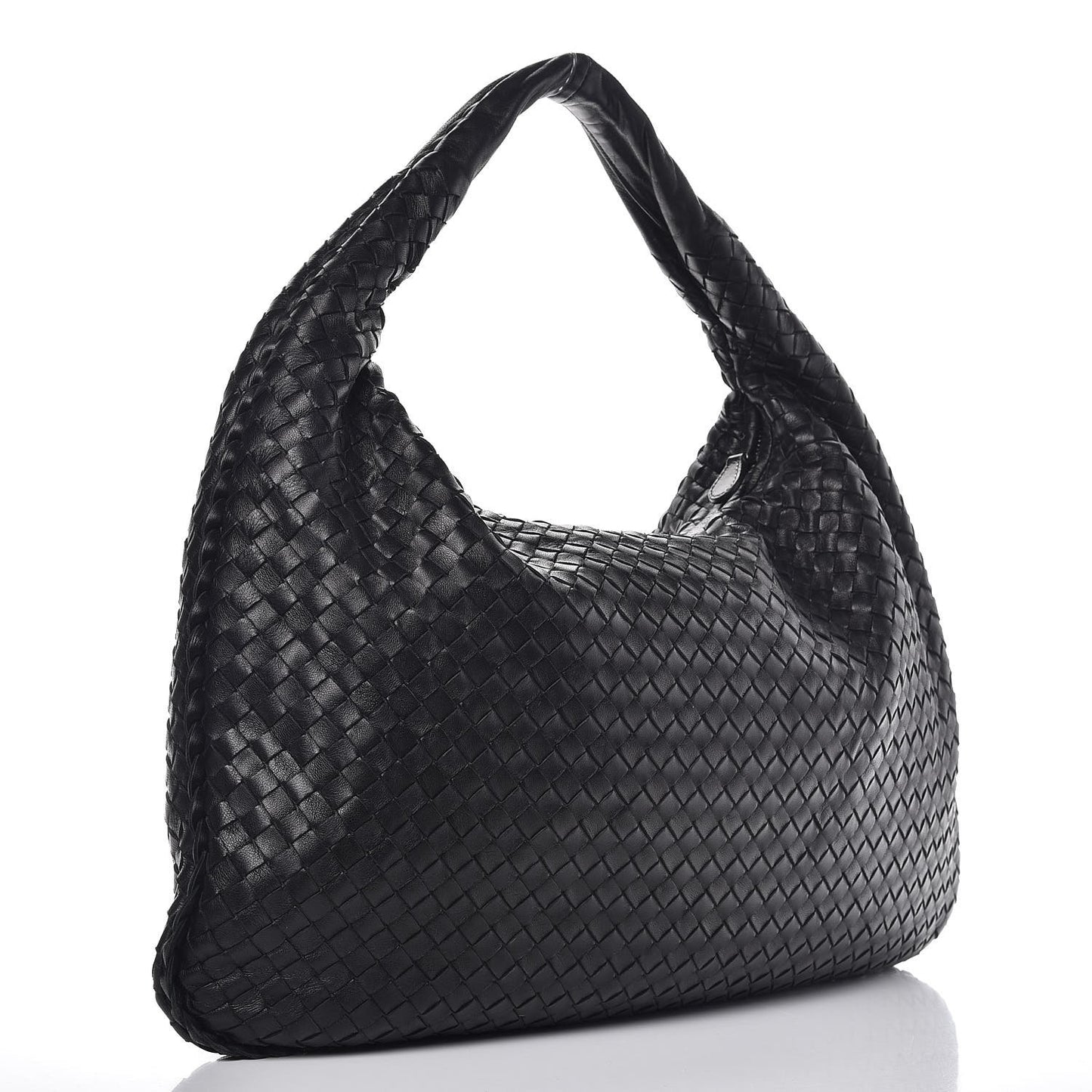 Nappa Intrecciato Large Veneta Hobo Nero Black