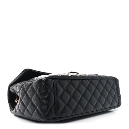 Chanel Grained Calfksin Quilted XXL Travel Flap Bag Black 4 of 10