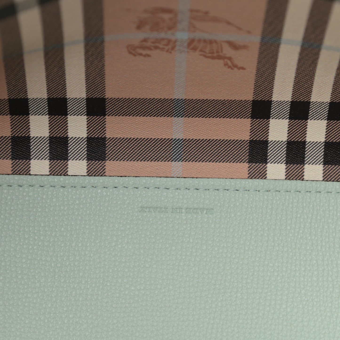 Calfskin Haymarket Check Small Reversible Tote Pale Opal