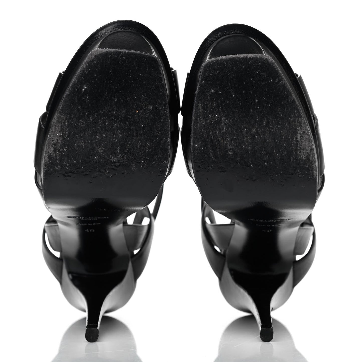 Calfskin Tribute 105 Platform Sandals 40 Black