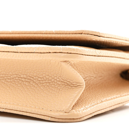 Chanel Caviar Quilted Wallet on Chain WOC Beige 20 of 21