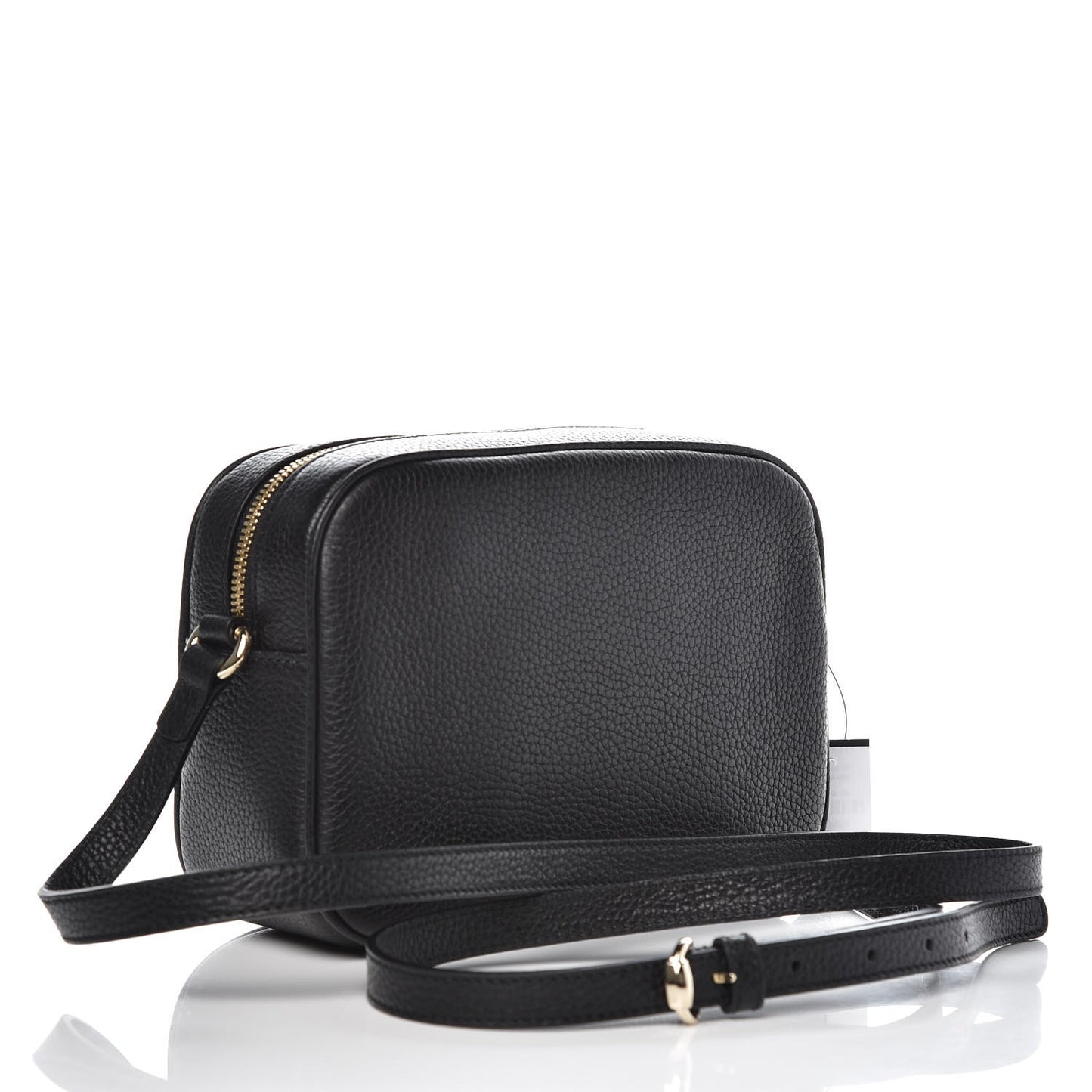 Pebbled Calfskin Small Soho Disco Bag Black