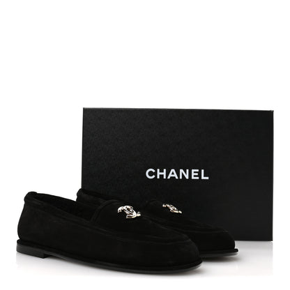 Chanel Suede Calfskin CC Mocassins 39 Black 9 of 9