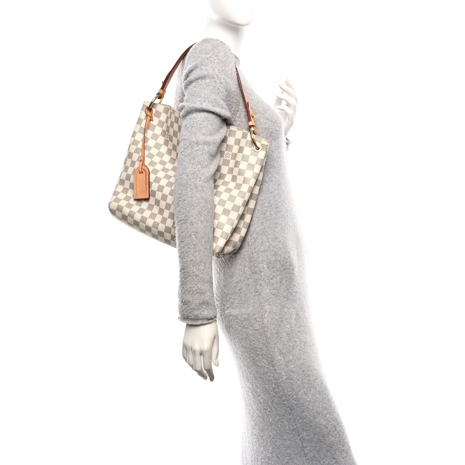 Louis Vuitton Damier Azur Graceful PM Rose Ballerine 2 of 15