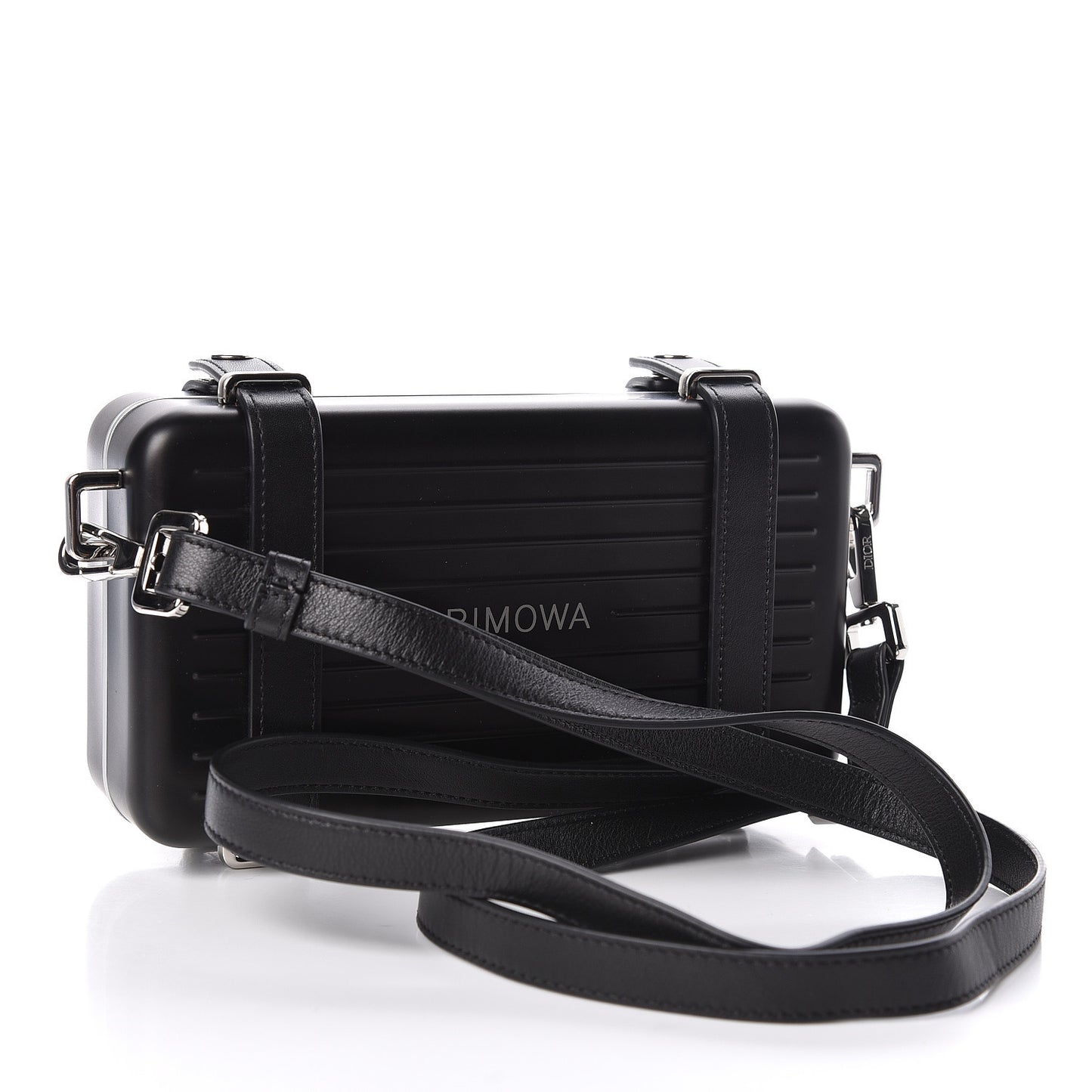 X RIMOWA Aluminum Personal Clutch On Strap Black