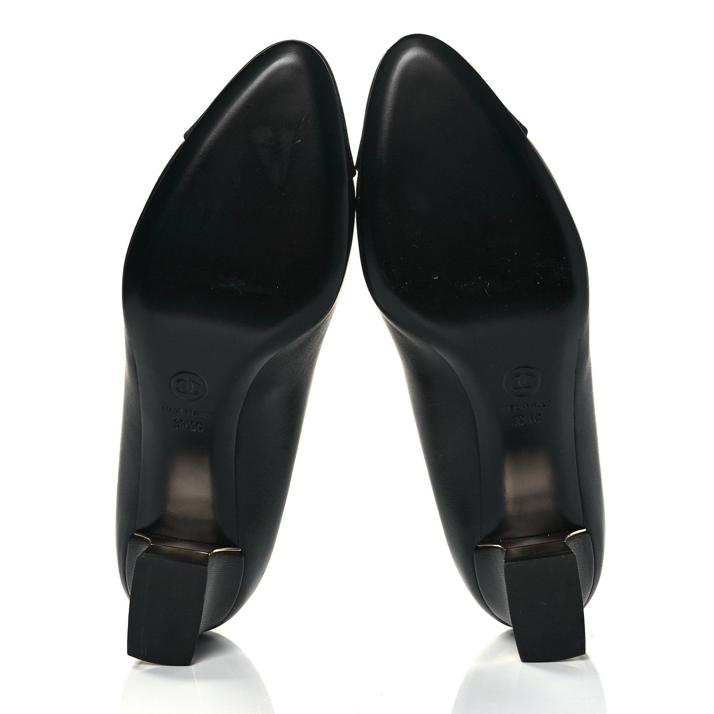 Lambskin Grosgrain Cap Toe CC Pumps 39.5 Black