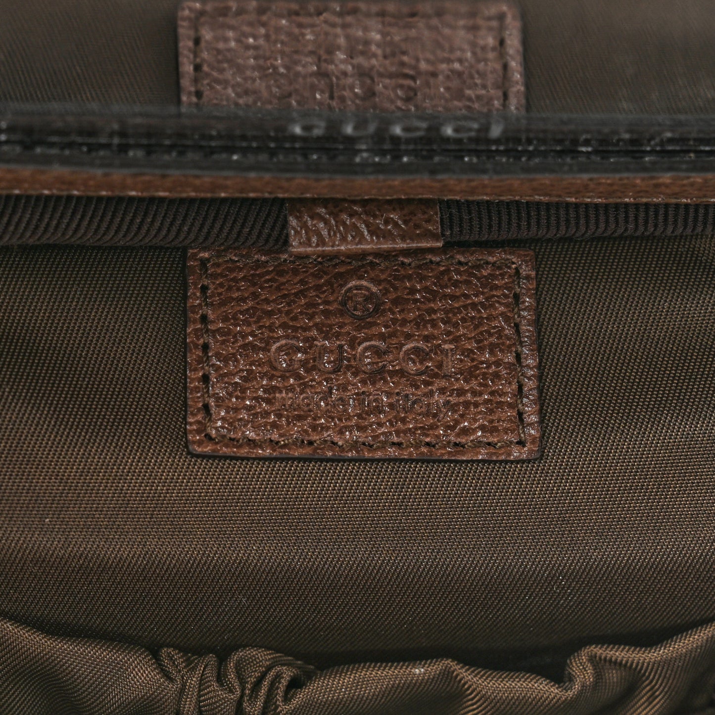 GG Supreme Monogram Textured Calfskin Web Ophidia Vanity Cosmetic Case Beige Ebony New Acero