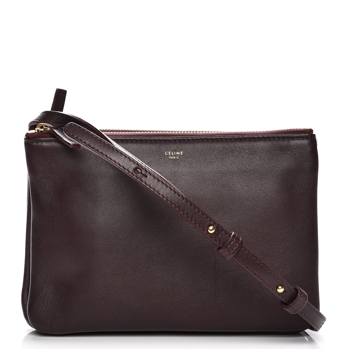 Smooth Lambskin Small Trio Crossbody Bag Bordeaux