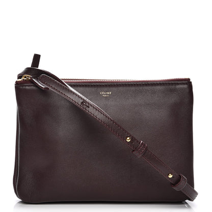 Celine Smooth Lambskin Small Trio Crossbody Bag Bordeaux 1 of 9