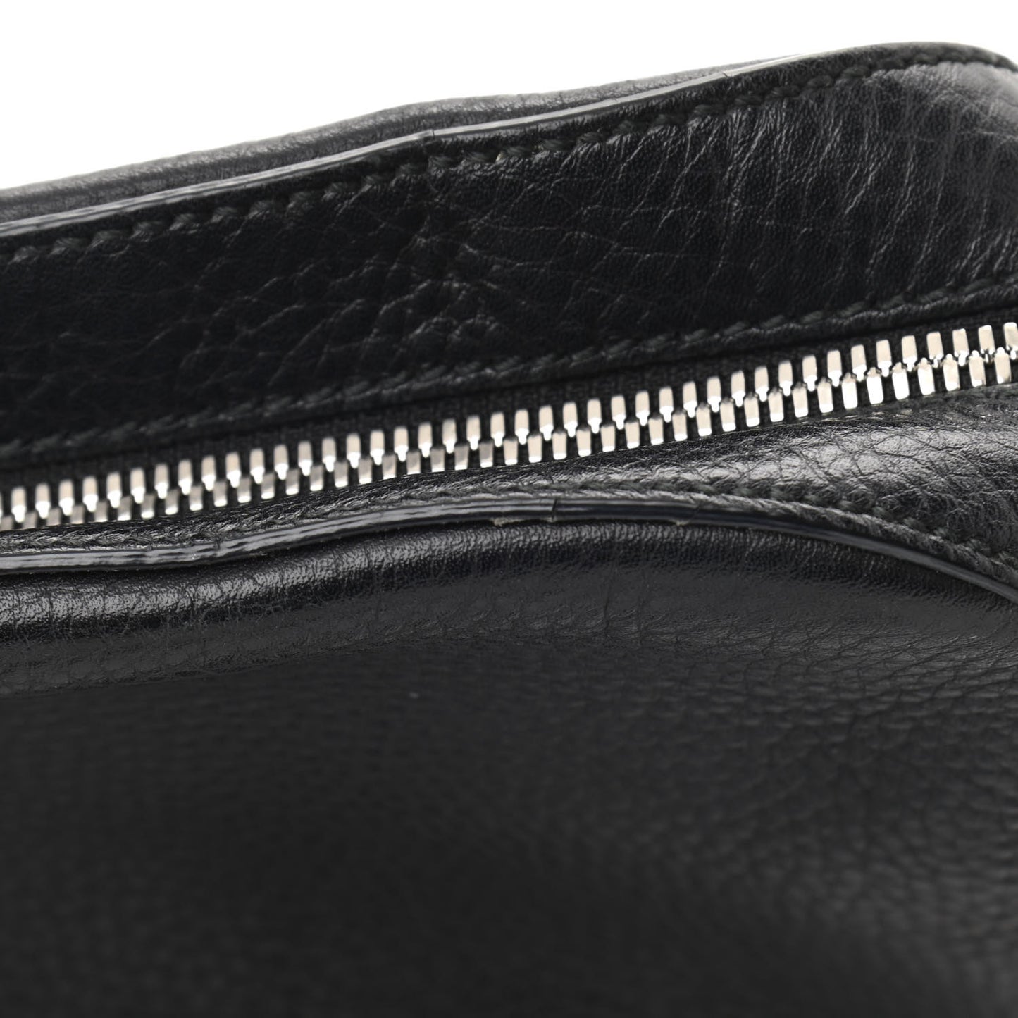 Pebbled Calfskin Studded Small Soho Disco Bag Black