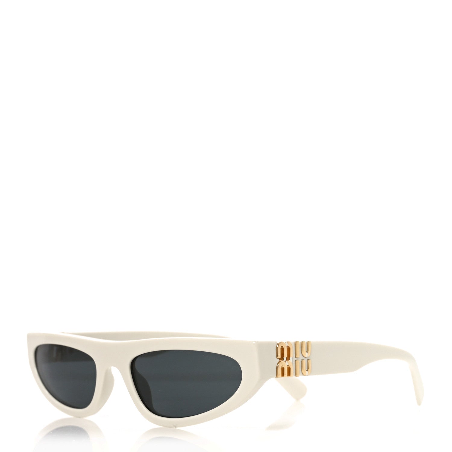 Miu Miu Acetate Glimpse Cat Eye Sunglasses SMU 07Z White 1 of 7