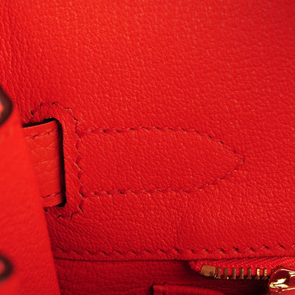 Hermes Taurillon Clemence Birkin 30 Orange Poppy 18 of 27
