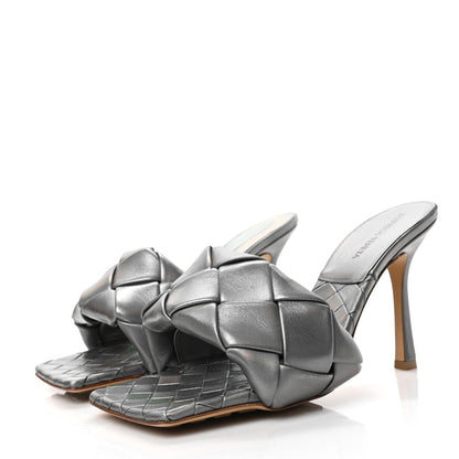 Bottega Veneta Laser Nappa Maxi Intrecciato Lido 90mm Mule Sandals 40 Oyster 3 of 7