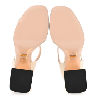 Gucci Nappa Horsebit Cross Strap 95mm Sandals 40.5 Mystic White 6 of 10