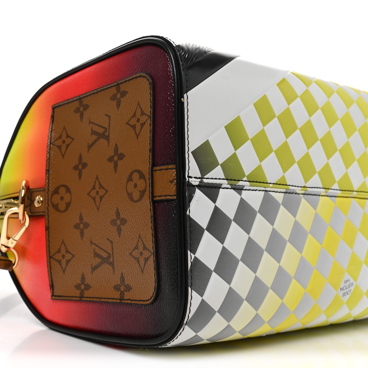 Louis Vuitton Epi Reverse Monogram Damier Race Speedy Bandouliere 30 Black Yellow 8 of 9