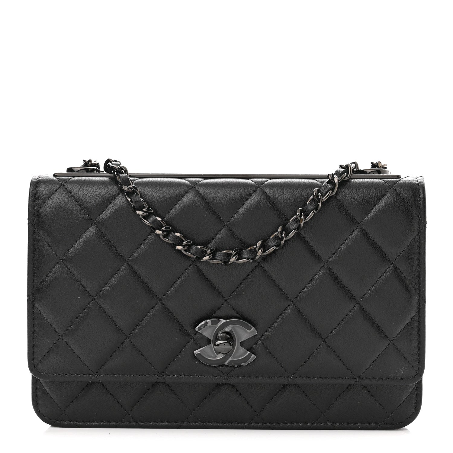 Chanel Lambskin Quilted Trendy CC Wallet On Chain WOC So Black 1 of 11