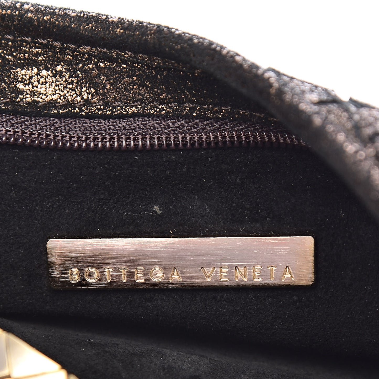 Metallic Intrecciato Small Shoulder Bag Bronze