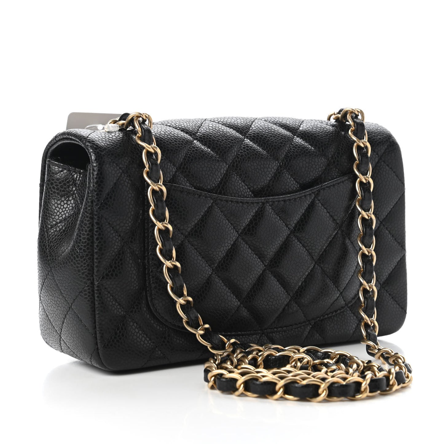 Caviar Quilted Mini Rectangular Flap Black