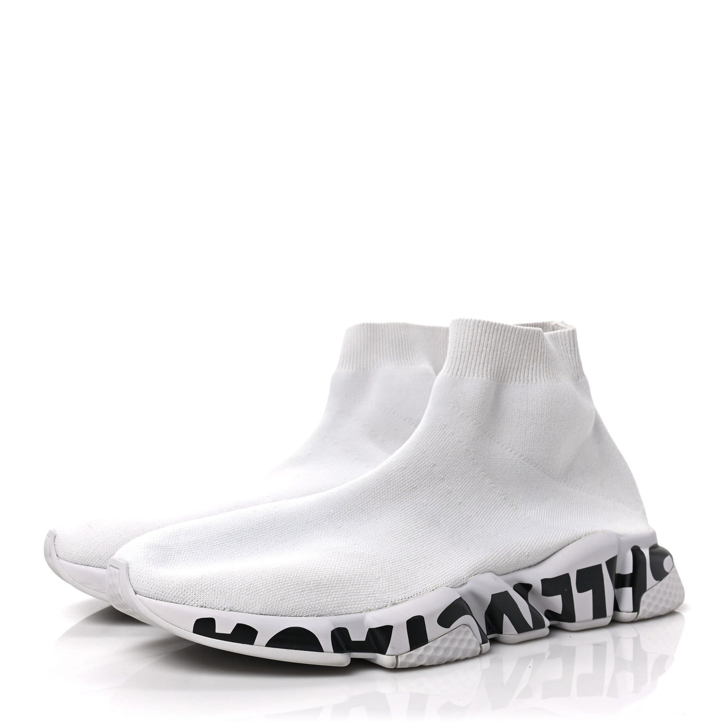 Neoprene Knit Mens Speed Graffiti Sneakers 46 White Black